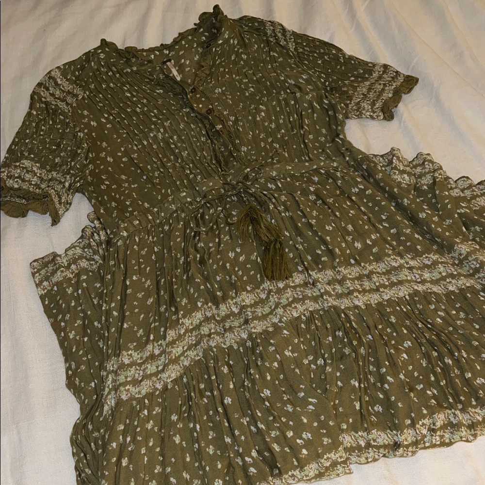 Free People green printed dress